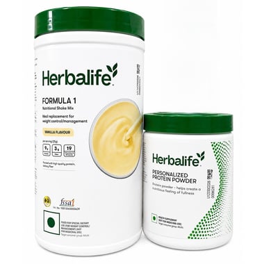 Herbalife Formula 1 Nutritional Shake Mix and Personalized Protein Powder Combo, 2 Piece(s)/Pack French Vanilla + Unflavoured