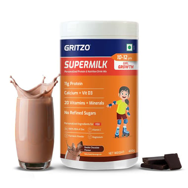 Supermilk Gritzo Growth for Girl 10 to 12 years, 400 g Double Chocolate