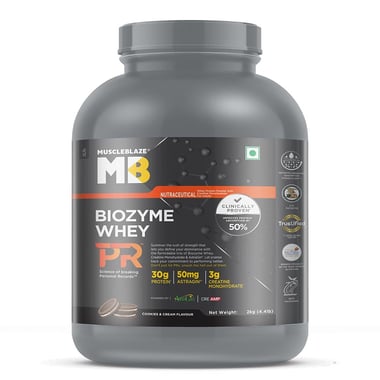 MuscleBlaze Biozyme Whey PR, 4.4 lb Cookies & Cream