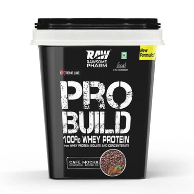 Rawsome Pharm PRO BUILD 100% Whey Protein, 4.4 lb Cafe Mocha
