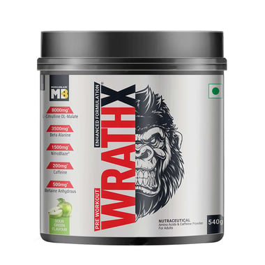 MuscleBlaze Pre Workout WrathX,  1.19 lb  Sour Green 