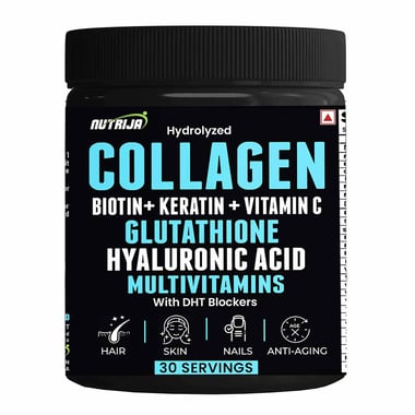 NutriJa Hydrolyzed Marine Collagen with Biotin,  240 g  Lychee 