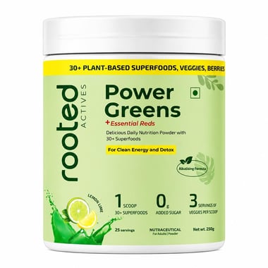 Rooted Active Naturals Super Greens Flavour Mint,  250 g 