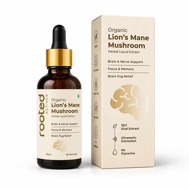 Rooted Active Naturals Lion's Mane Organic Mushroom Extract,  30 ml 