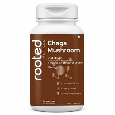 Rooted Active Naturals Chaga Organic Mushroom Extract, 60 veggie capsule(s)