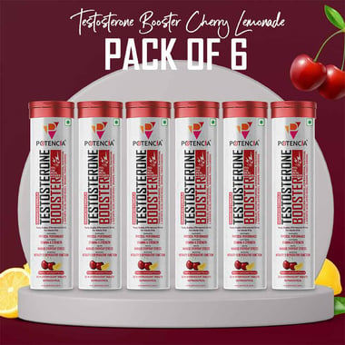 Potencia Testosterone Booster Effervescent,  15 tablet(s)  Cherry Lemonade (Pack of 6) 