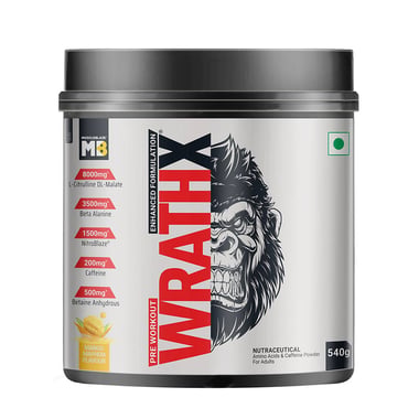 MuscleBlaze Pre Workout WrathX, 1.19 lb Mango Mayhem