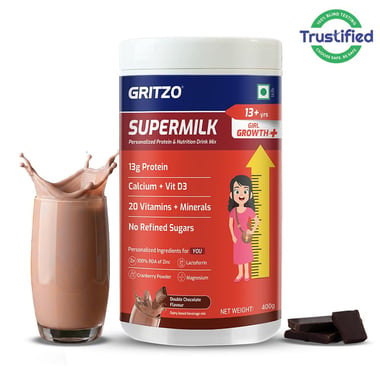 Supermilk Gritzo Growth+ for Girl 13+ years,  400 g  Double Chocolate 