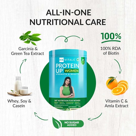 4 - HK Vitals ProteinUp Women Strength & Beauty by HealthKart,  1.1 lb  Vanilla 