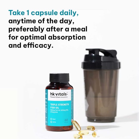 7 - HK Vitals Triple Strength Fish Oil (46:38) by HealthKart,  60 softgels 