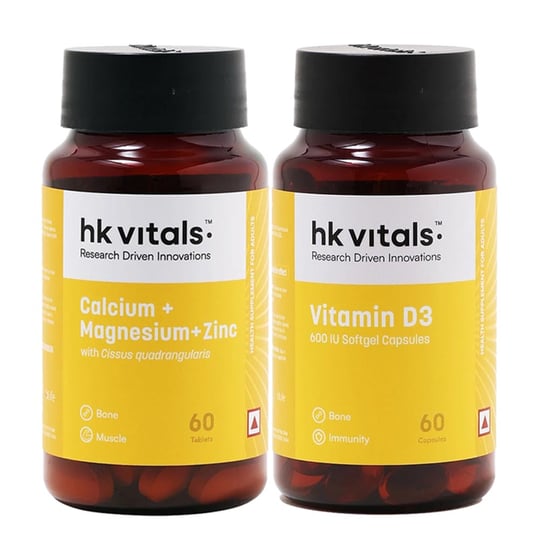 HK Vitals Calcium & Vitamin D3 60 Caps Combo