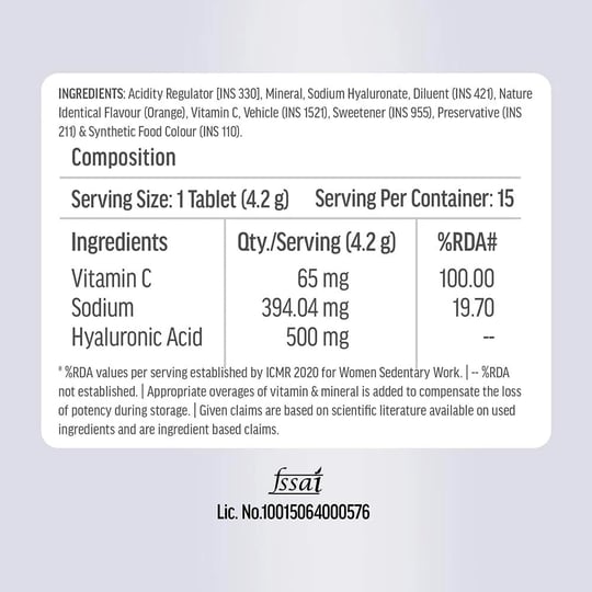 Glutathione and Hyaluronic Acid Effervescent 15 Tabs Combo