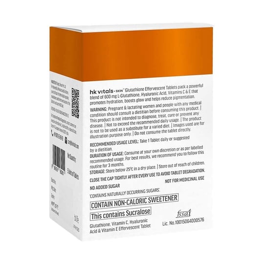 13 - HK Vitals Glutathione Effervescent with Vitamin C,  Orange (Pack of 5)  5 tablet(s) 