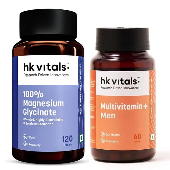Multivitamin+ Men 60 Tabs and 100% Magnesium Glycinate 120 Tabs