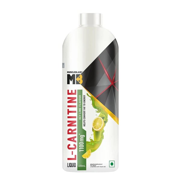 MuscleBlaze Liquid L-Carnitine 1100mg, 450 ml Key Lime