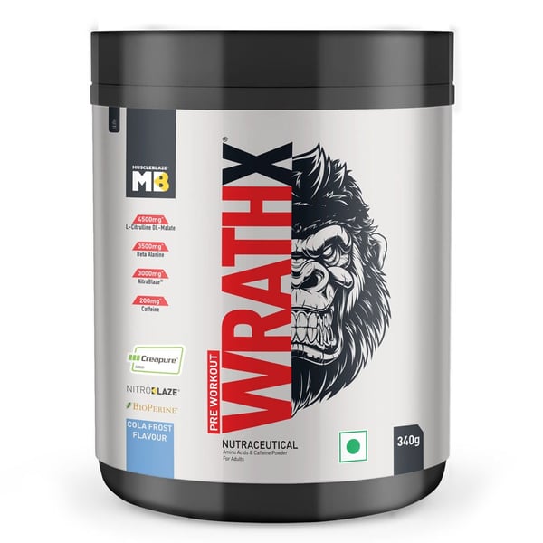 MuscleBlaze Pre Workout WrathX,  20 Servings  Cola Frost 
