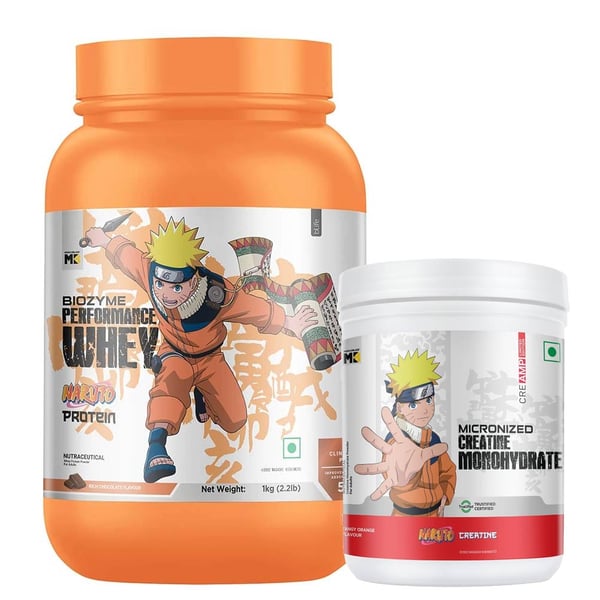 Biozyme Performance Whey 1 kg & Creatine CreAMP 320g Special Naruto Edition Stack