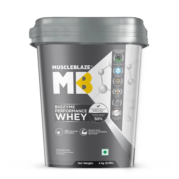 MuscleBlaze Biozyme Performance Whey, 8.8 lb Chocolate Hazelnut
