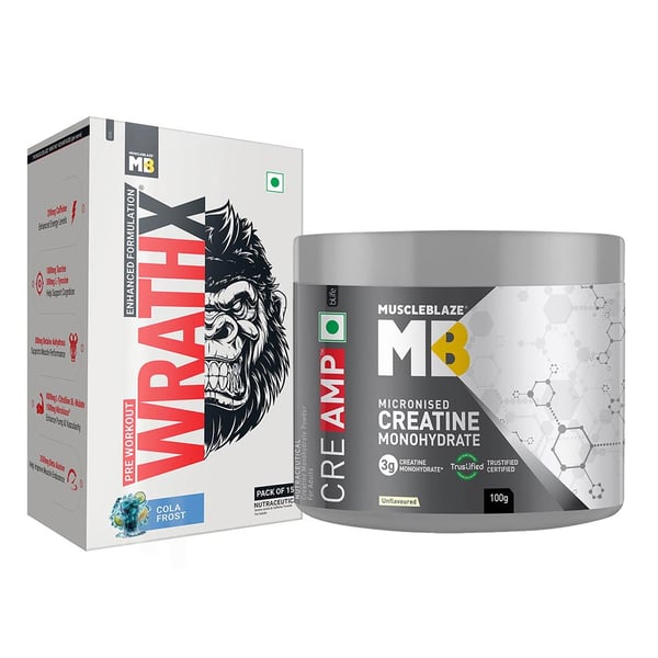 Pre Workout WrathX 270g Cola Frost & Creatine 100g Combo