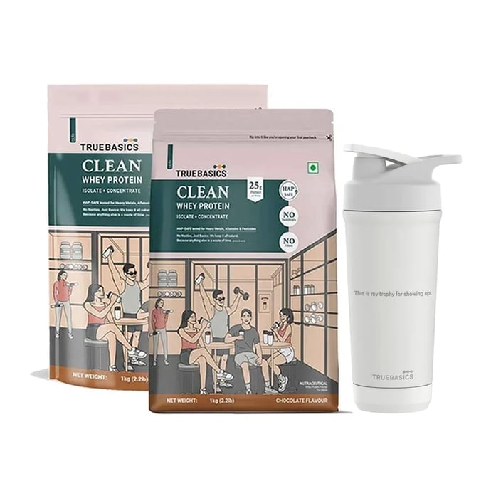 Clean Whey Protein Isolate + Concentrate 2kg Chocolate Pack With Steel Shaker