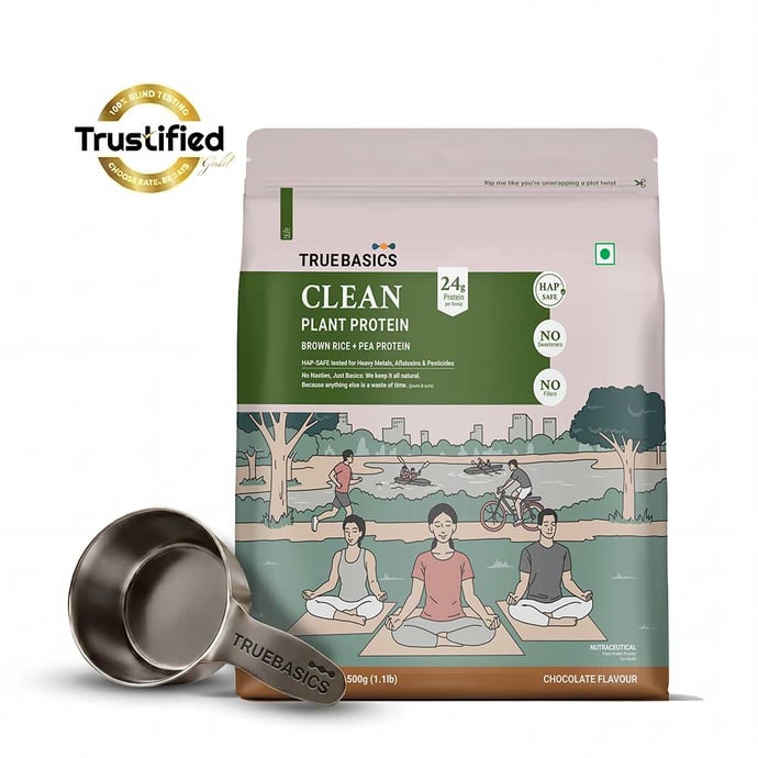 20 - TrueBasics Clean Plant Protein, 1.1 lb Chocolate Plant Protein