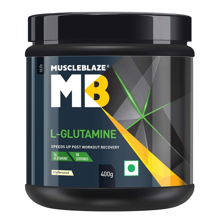 2 - MuscleBlaze L-Glutamine,  0.88 lb  Unflavoured 