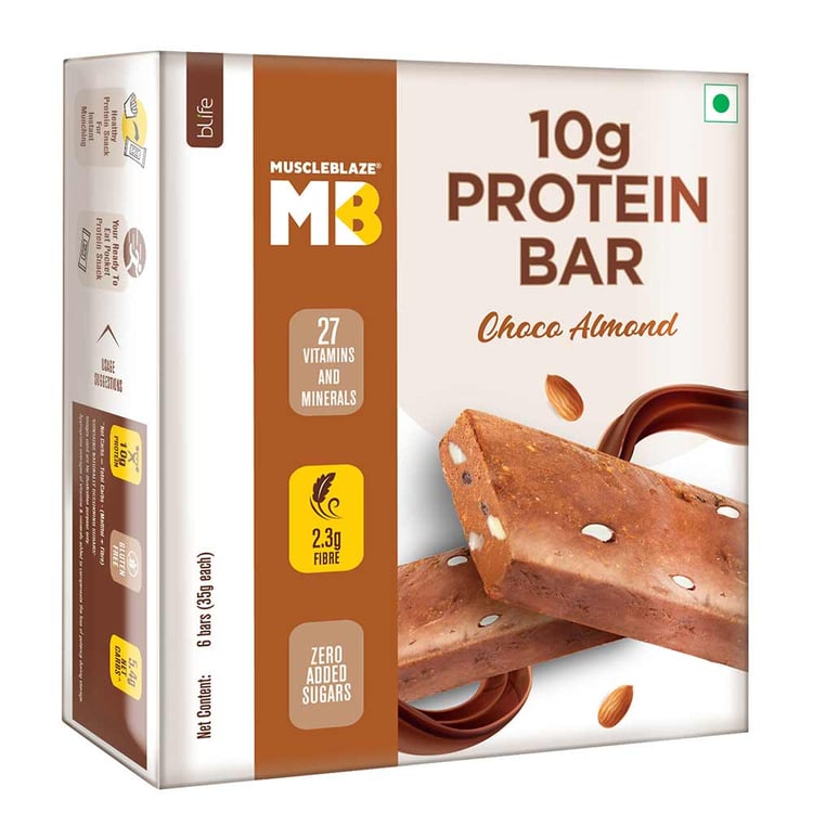 2 - MuscleBlaze Mini-Protein Bar (10g Protein),  6 Piece(s)/Pack  Almond Fudge 