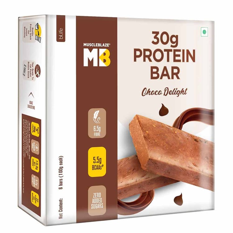 2 - MuscleBlaze Hi-Protein Bar (30g Protein),  6 Piece(s)/Pack  Choco Delight 