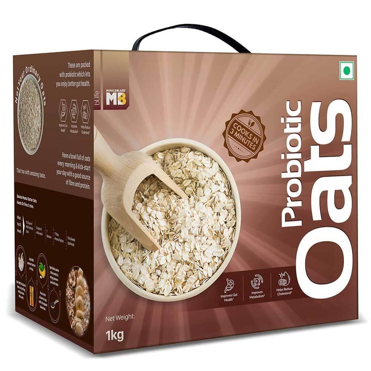 3 - MuscleBlaze Probiotic Oats,  1 kg  Unflavoured 