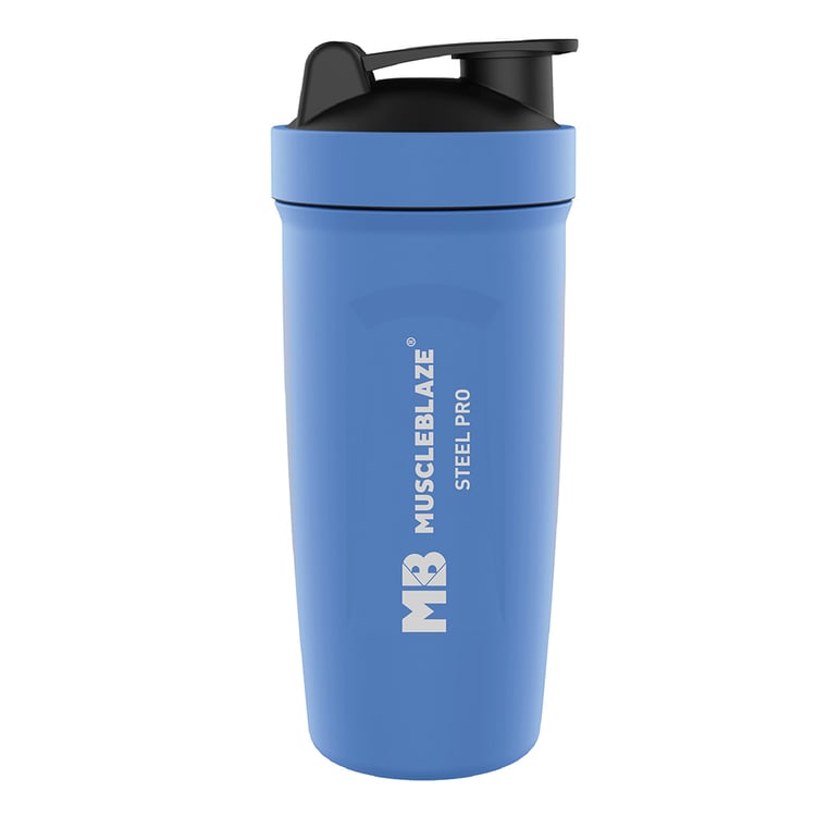 2 - MuscleBlaze Steel Pro Shaker,  Blizzard Blue  750 ml 