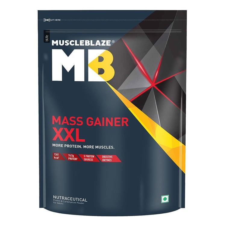 2 - MuscleBlaze Mass Gainer XXL with Complex Carbs and Proteins in 3:1 ratio,  2.2 lb  Chocolate 