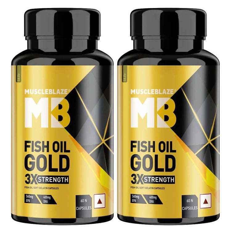 MuscleBlaze Fish Oil Gold 60 Caps - Pack Of 2