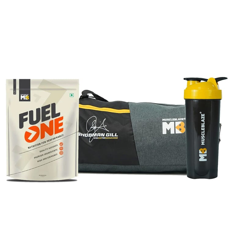 MB Fuel One Whey Protein 1 Kg Cafe Mocha & Gym Bag & shaker Combo