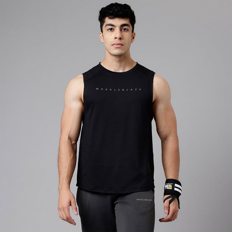 1 - MuscleBlaze Delt Tank,  Midnight Black  Medium 