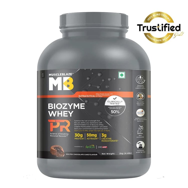 1 - MuscleBlaze Biozyme Whey PR,  4.4 lb  (Molten Chocolate Cake) 
