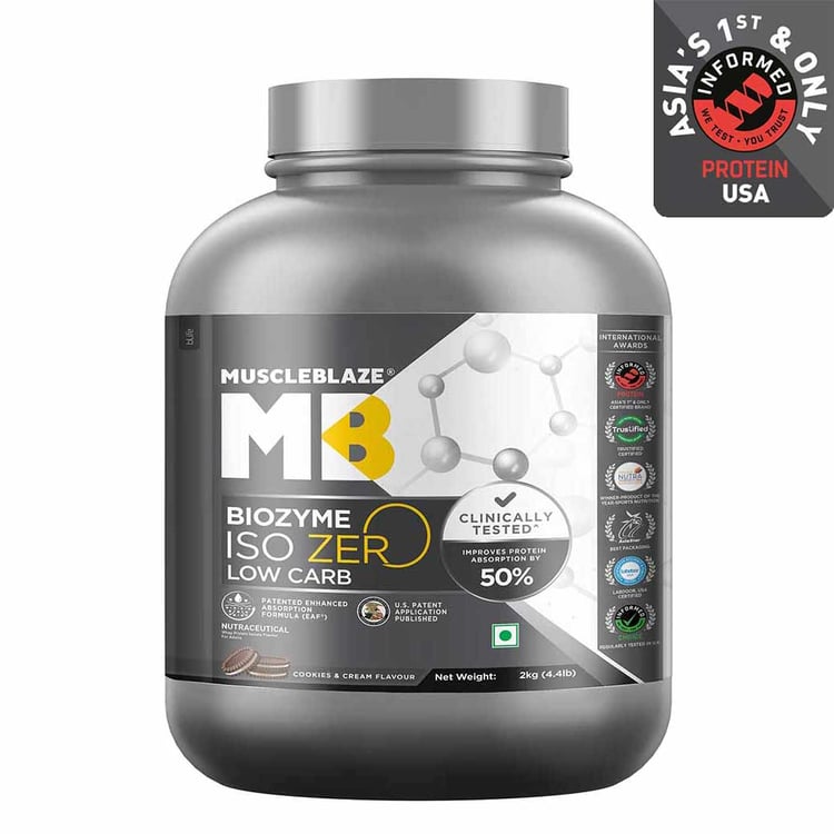 MuscleBlaze Biozyme Iso-Zero,  4.4 lb  Low Carb Cookies & Cream 