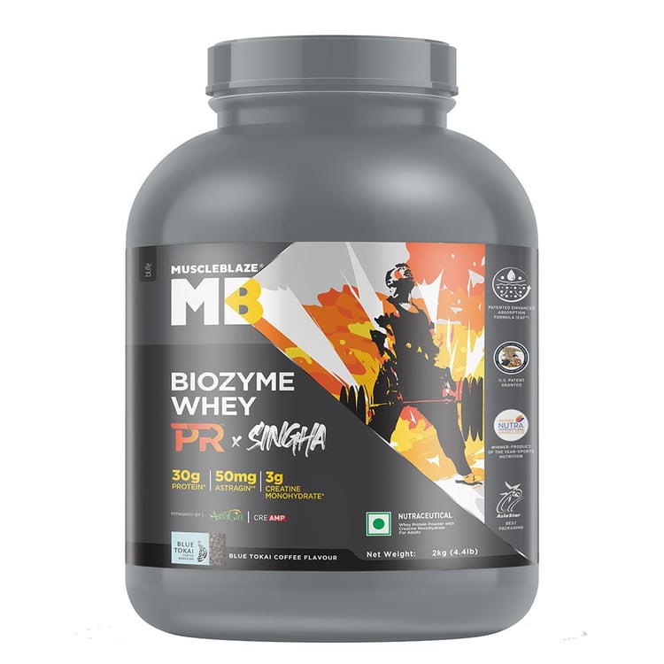 2 - MuscleBlaze Biozyme Whey PR, 4.4 lb Blue Tokai Coffee-Special Singha Edition