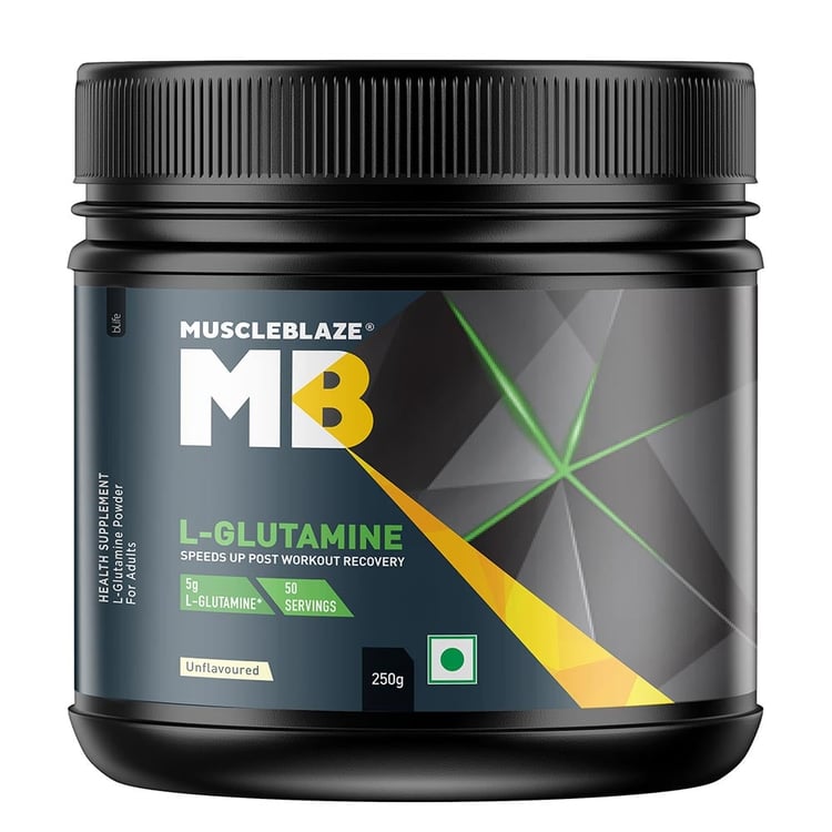 1 - MuscleBlaze L-Glutamine,  0.55 lb  Unflavoured 