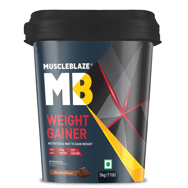 1 - MuscleBlaze Weight Gainer with Added Digezyme,  11 lb  Chocolate 