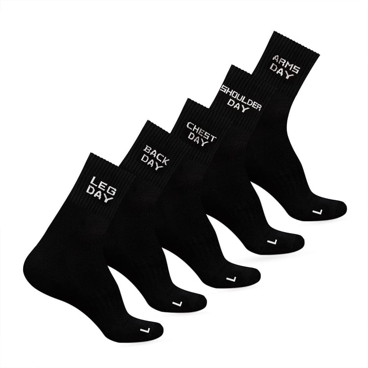 2 - MuscleBlaze Rep/Set Socks Combo,  Black-(5 Pack)  Ankle Length 