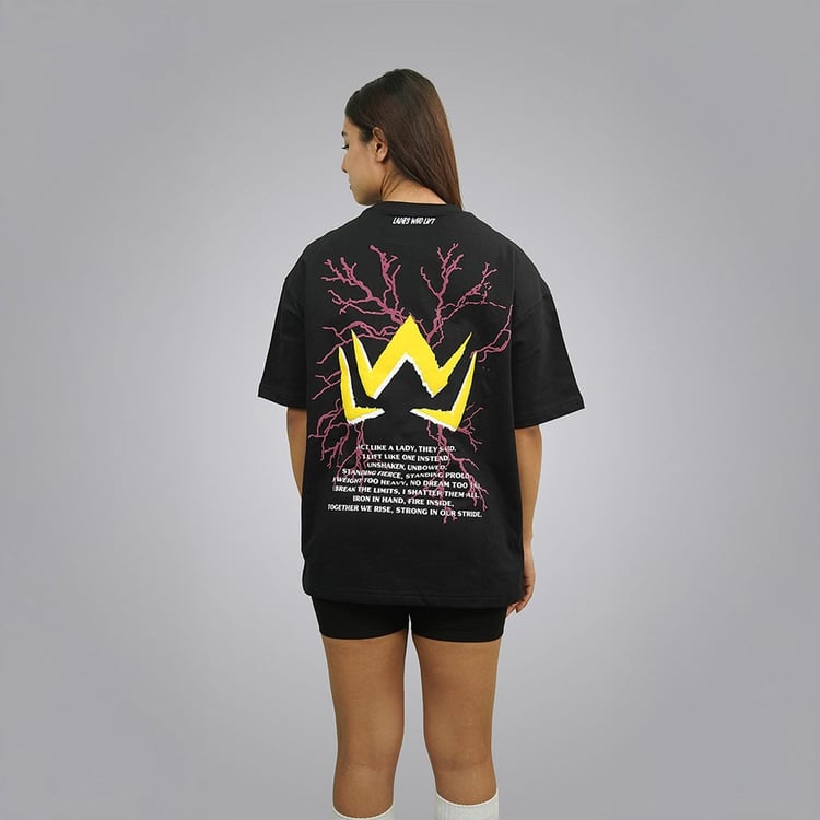 4 - MuscleBlaze LWL Oversized Tshirt,  Medium  Black 