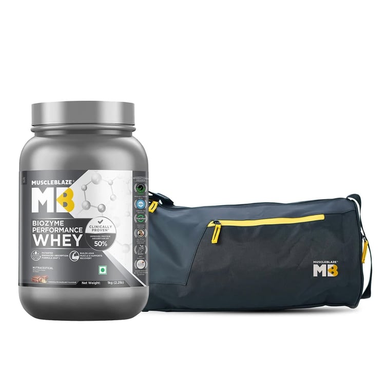 Biozyme Performance Whey 1 kg & Gym Bag Combo