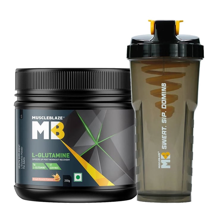 L-Glutamine 250g Fruit Punch & Shaker Combo