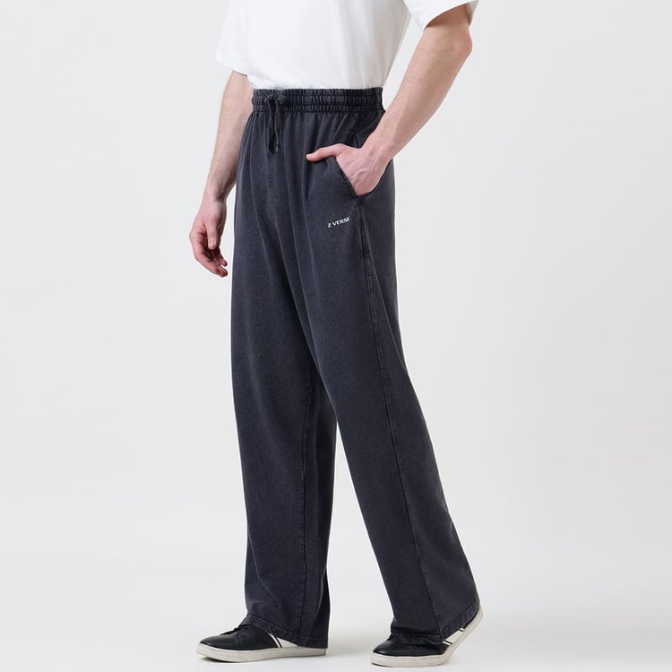 4 - MuscleBlaze Washed Oversized Joggers,  Light Charcoal Grey  Medium 