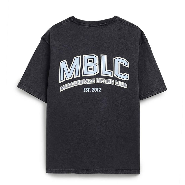 4 - MuscleBlaze Lifting Club Oversized Washed T-Shirt,  Medium  Light Grey 
