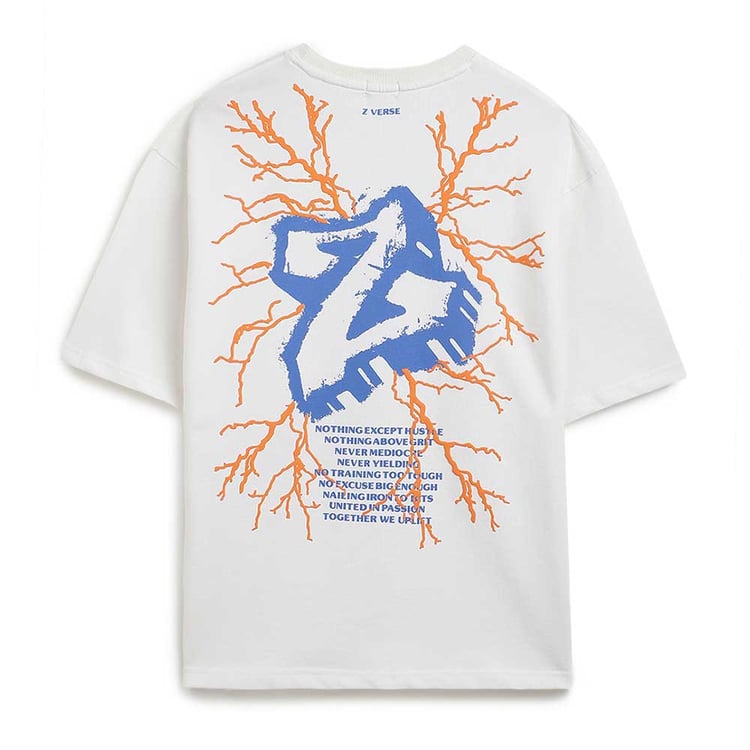 4 - MuscleBlaze Z Verse Oversized Solid T-Shirt,  Medium  White 