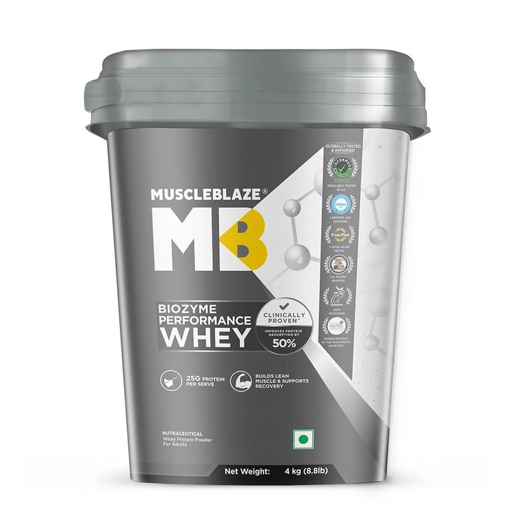 8 - MuscleBlaze Biozyme Performance Whey,  8.8 lb  Chocolate Hazelnut 