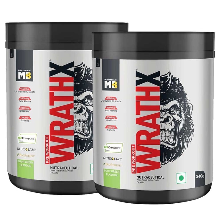 Pre Workout WrathX Sour Green 680g Pack