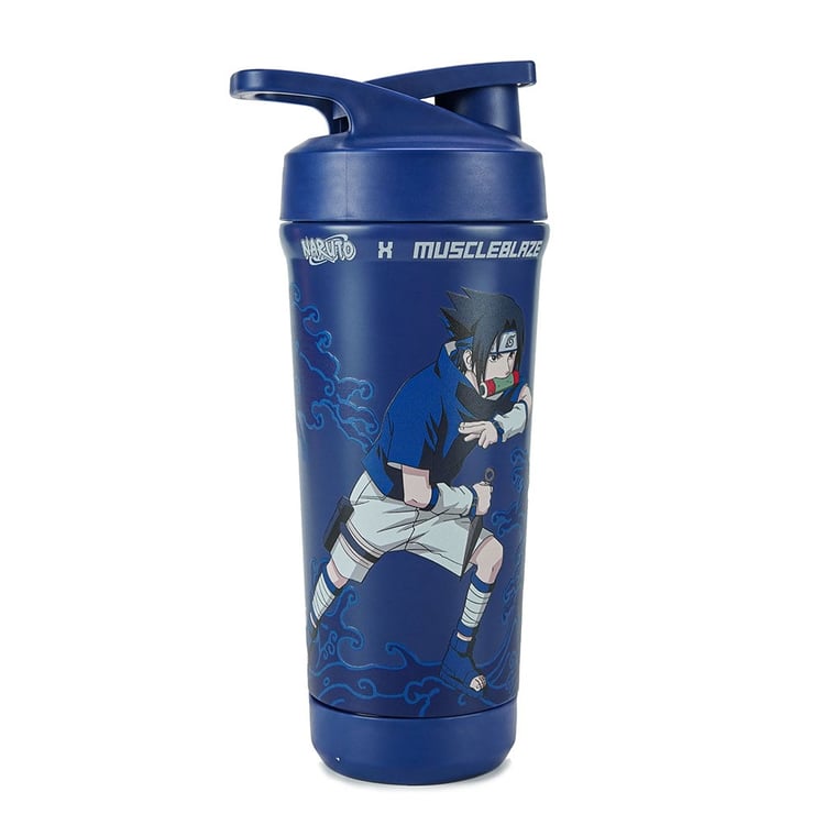 1 - MuscleBlaze x Naruto Legacy Steel Shaker Sasuke, Rasengan Blue 700 ml