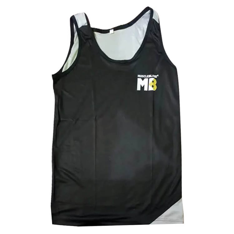 MuscleBlaze Sando,  Black & Grey  Large 